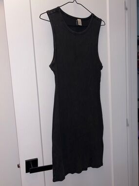 H&M Black Ribbed Tank Midi Dress